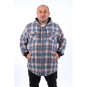 Büyük Beden Kapüşonlu Sweat Oduncu Çiftcep 22203-PETROL