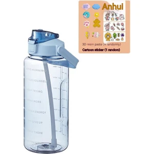 Tulip Kitchenware 2000ML Açık Taşınabilir Spor Fitness Uzay Bardağı Şeffaf Plastik Su Matarası (Yurt Dışından)