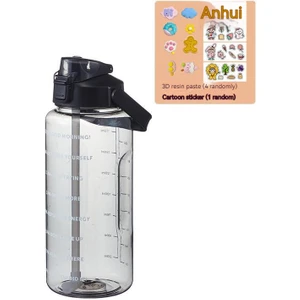 Tulip Kitchenware 2000ML Açık Taşınabilir Spor Fitness Uzay Bardağı Şeffaf Plastik Su Matarası (Yurt Dışından)