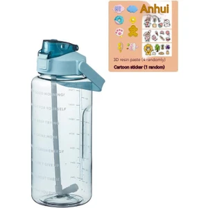 Tulip Kitchenware 2000ML Açık Taşınabilir Spor Fitness Uzay Bardağı Şeffaf Plastik Su Matarası (Yurt Dışından)