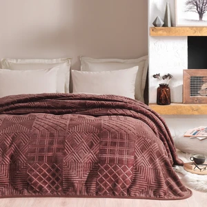 Bedding Nova Çift Kişilik Emboss Battaniye - Gül Kurusu