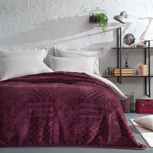 Bedding Nova Çift Kişilik Emboss Battaniye - Vişne