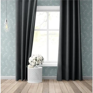 Altın Pamuk Lüx Blackout Işık Geçirmez Antrasit Karartma Perde Pilesiz