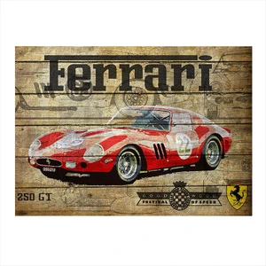Ahşap Tablo Ferrari 250GT Spor Araba