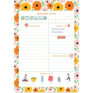 Keskin Color A5 Günlük Planner Blok Rengarenk 48 Yaprak 15x21 cm Karton Destekli