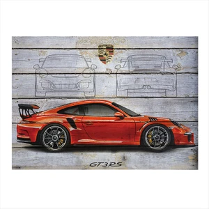 Ahşap Tablo Porsche GT3RS Spor Araba