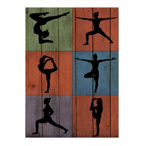 Yoga Yapan Kadın Modern Ahşap Tablo