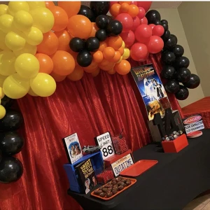 Rönesans Parti Pastel Siyah Turuncu Sarı Kırmızı 100 Adet + 5 mt Balon Zinciri