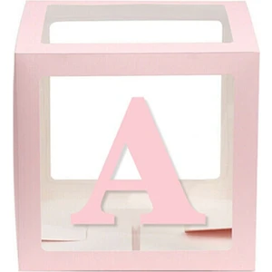 Rönesans Parti Pembe A Harfli Şeffaf Kutu
