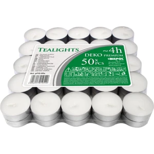 Rönesans Parti 50'li Tealigt Yuvarlak Beyaz Mum