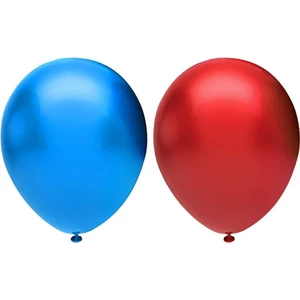 Rönesans Parti Metalik Balon Seti 100 Adet ( Koyu Mavi, Kırmızı)