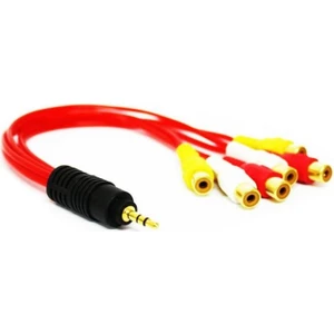 3.5mm Stereo To 6 x Rca Dişi Kablo