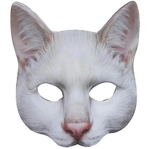 Three Beans Karnaval Masquerade Hayvan Beyaz Kedi Maskesi (Yurt Dışından)