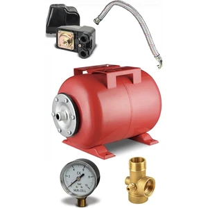 Schutzenger Set 50 Lt Yatay Hidrofor Genleşme Tankı -Manometre Duru Şalter Beşyol 70cm Flex Hortum