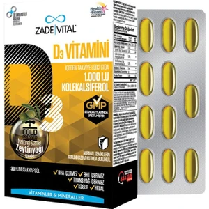Zade Vital Vitamin D3 30 Yumuşak Kapsül