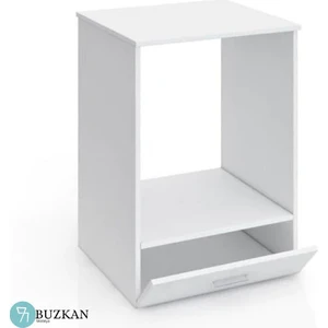 Buzkan Mobilya Set Üstü Ocak Fırın Dolabı Kapaklı Beyaz Mdflam