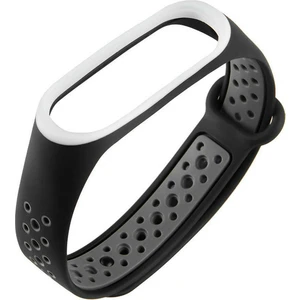 Xiaomi Mi Band 3 Delikli Silikon Siyah Gri Kordon