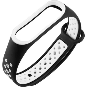 Xiaomi Mi Band 3 Delikli Silikon Siyah Beyaz Kordon