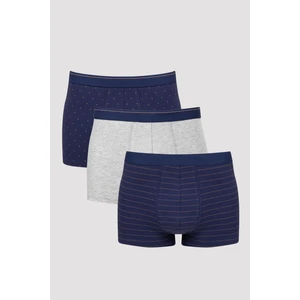 Çok Renkli Navy Mix Design 3lü Mid Boxer