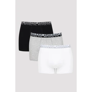 Çok Renkli Elastic Band Slogan 3lü Mid Boxer