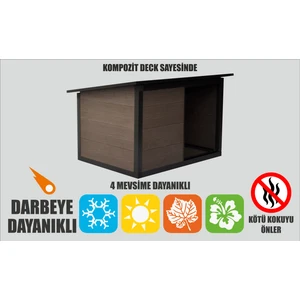 Zena™ Dış Mekan Büyük Köpek Kulübesi 95x65x65