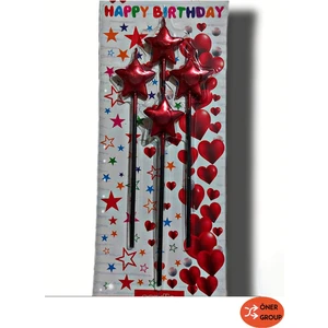 Kırmızı Yıldız Şekilli Mum 4'lü