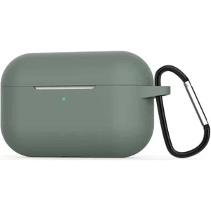 Apple Airpods Pro Kılıf Mat Kancalı Silikon A11 Koyu Yeşil