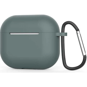 Apple Airpods 3. Nesil Kılıf Mat Kancalı Silikon A11 Koyu Yeşil