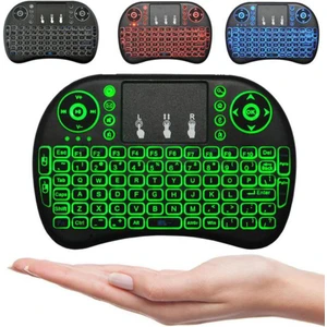 Işıklı Kablosuz Mini Klavye Tv Televizyon Ps3 Dokunmatik Mouse Ps3