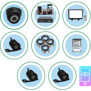 Karavan Kamera Seti Kayıtlı Harddiskli 1 Tb Dahil 4 Kameralı