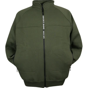 Erkek Büyük Beden Battal Boy Fermuarlı Kalın Sweat Mont