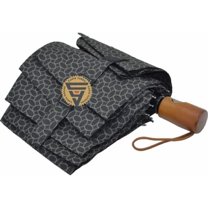 Çanta Yurdu Marlux Ahşap Sap Tam Otomatik Şemsiye Desenli Siyah