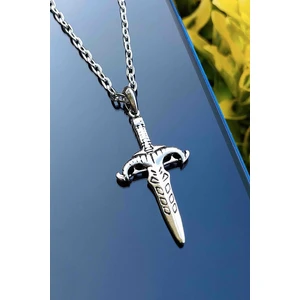 Trend Collection Gümüş Kaplama Antik Şövalye Kılıç Kolye