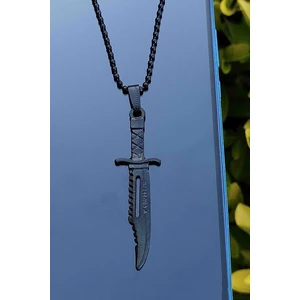 Trend Collection Antik Siyah Erkek Rambo Bıçak Kolye