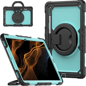 Szykd Samsung Galaxy Tab S8 Ultra Bilezik Tutucu Silikon Pc Tablet Kılıfı - Açık Mavi (Yurt Dışından)