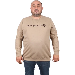 Büyük Beden Sweat New York  22704-BEJ
