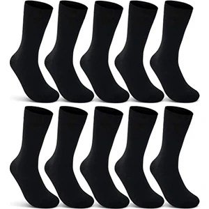 Bay ve Bayan Pamuklu Klasik Soket Çorap 10'lu Paket