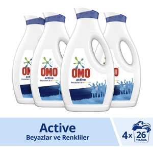 Sıvı Çamaşır Deterjanı Active Beyazlar ve Renkliler İçin 26 Yıkama 1,69 lt 4'lü