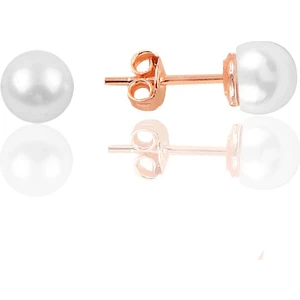 Söğütlü Silver Gümüş Rose  6 mm Inci Küpe