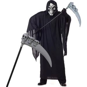 Halloween Cadılar Bayramı Kurukafalı Plastik Azrail Orağı Tırpanı 95 Cmorak