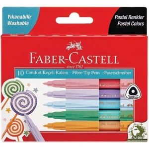 Faber Castell Comfort Keçeli Kalem Pastel Renkler 10 Lu