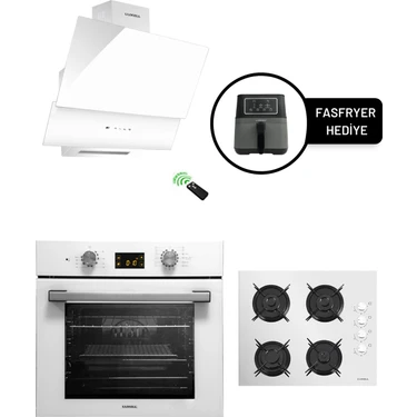 Luxell OPALL15 Prog. Beyaz Ankastre Set / Fasfryer