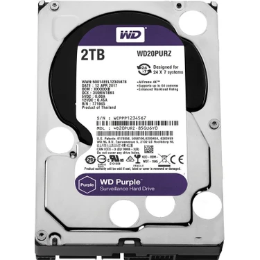 2tb Wd Purple Series Güvenlik Harddiski