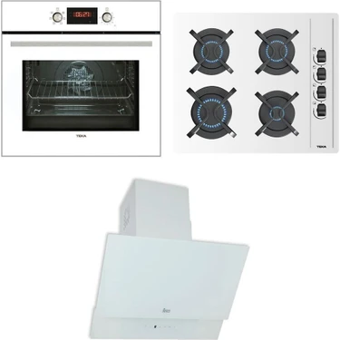 Teka Ankastre Set; Hak 627 Wh Ankastre Fırın, Gbc 64002 Kbc Wh Ankastre Ocak, Tvt 60.1 White