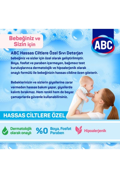 Abc Bebek Çamaşır Sıvı Deterjan 1500 Lt