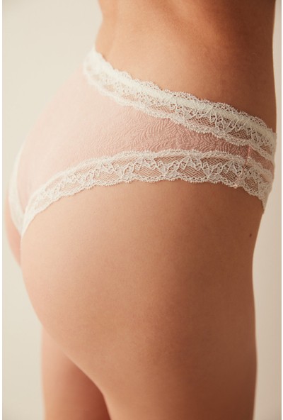 Penti Pembe Dantel Detaylı Slip Külot