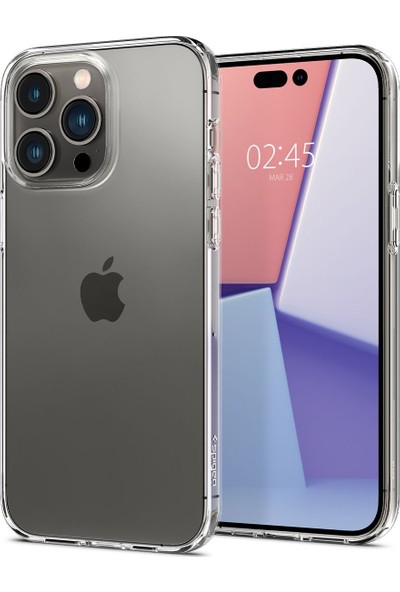 Spigen Apple iPhone 14 Pro Max Kılıf Liquid Crystal 4 Tarafı Tam Koruma Crystal Clear - ACS04809