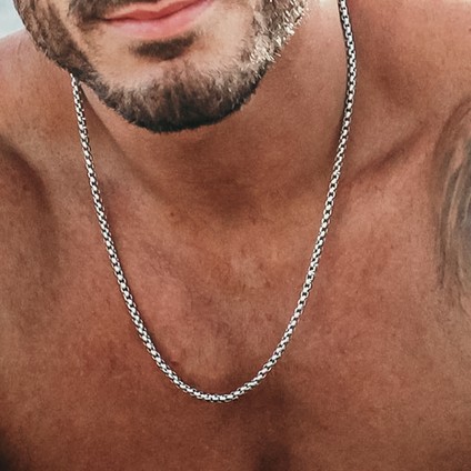 Arnavut Zinciri Örme Erkek Çelik Kolye Zincir 3mm 60CM