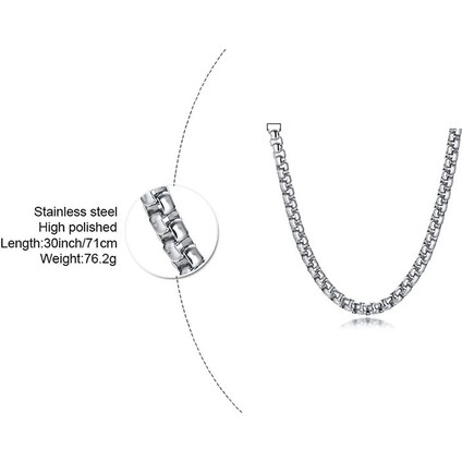 Arnavut Zinciri Örme Erkek Çelik Kolye Zincir 3mm 60CM modelleri