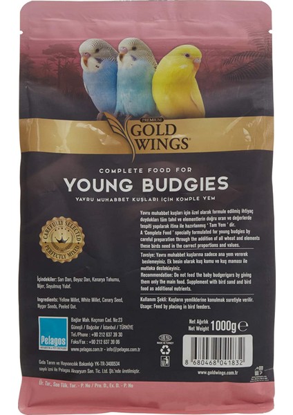 Gold Wings Yavru Muhabbet Kuşu Yemi 1 kg